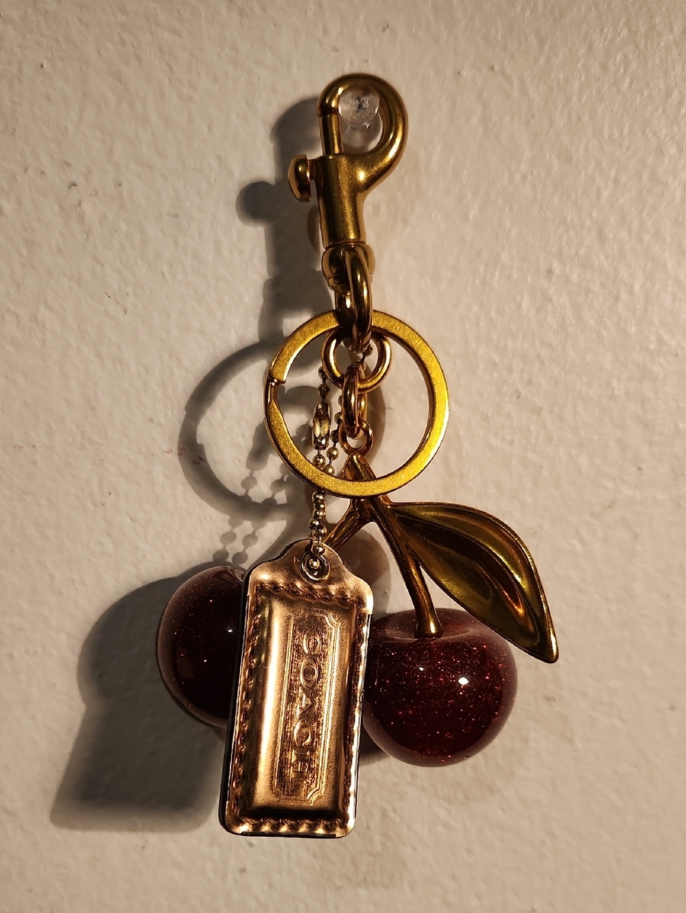 Coach Gold Hang Tag With Unbranded Cherry Keychain - Picture 3 of 6